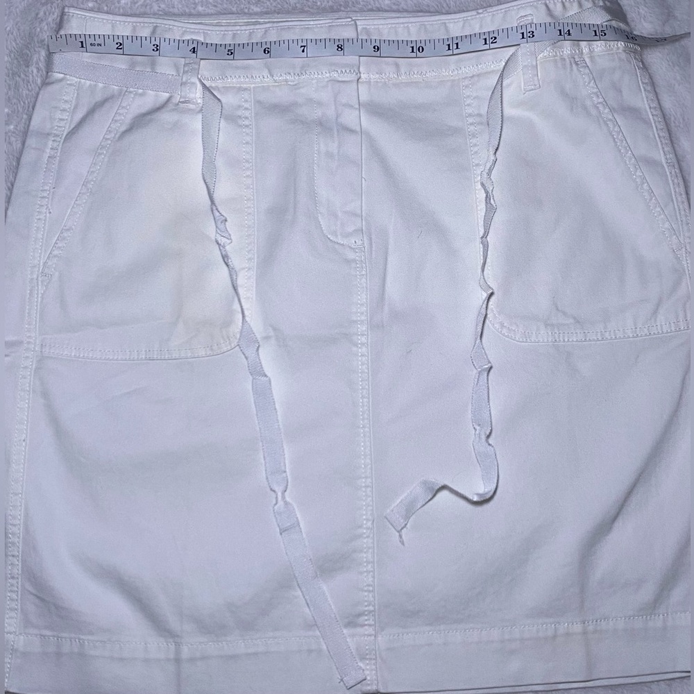 Ann Taylor LOFT  Bright White Tie-Waist Mini Skirt - Picture 8 of 10